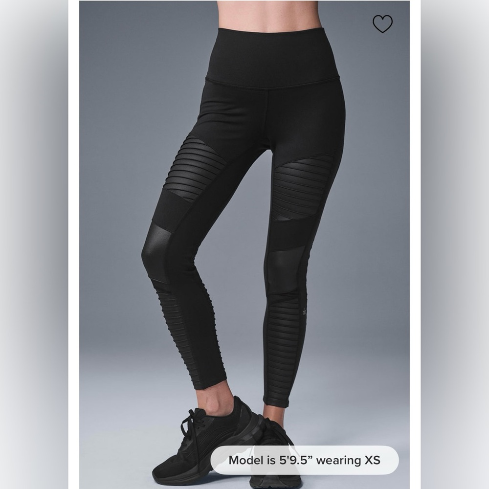 Alo Leggings Yoga 7/8 High-Waist Moto Legging - Sculpt & Lift! Size XS